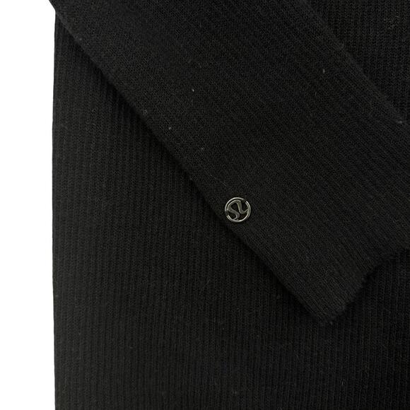 Lululemon Intuition Sweater Wrap Cardigan Size 6 Black Cashmere Bamboo Blend - Picture 10 of 14